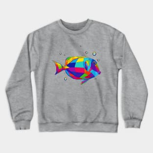 multicolored tropical fish, bubbles Crewneck Sweatshirt